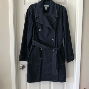 Nine& Co denim double breasted blazer coat or jean dress long line plus …